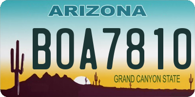 AZ license plate BOA7810