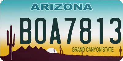 AZ license plate BOA7813