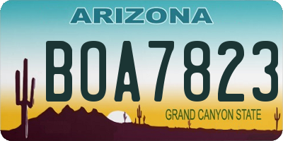 AZ license plate BOA7823