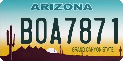 AZ license plate BOA7871