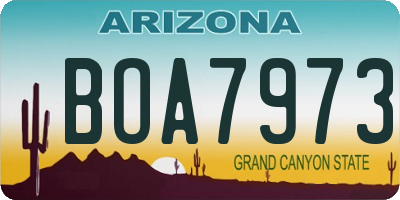 AZ license plate BOA7973