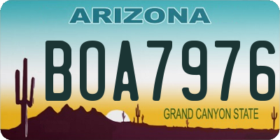 AZ license plate BOA7976