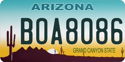 AZ license plate BOA8086