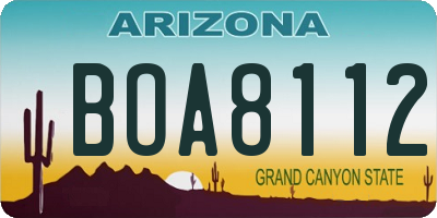 AZ license plate BOA8112