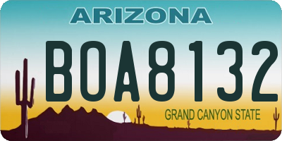 AZ license plate BOA8132