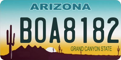 AZ license plate BOA8182