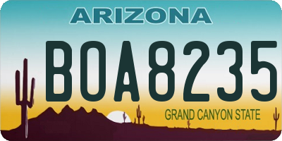 AZ license plate BOA8235