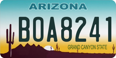 AZ license plate BOA8241
