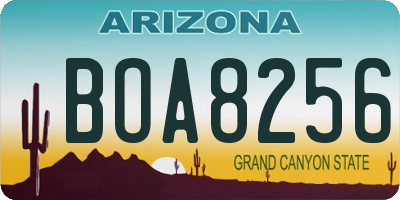 AZ license plate BOA8256