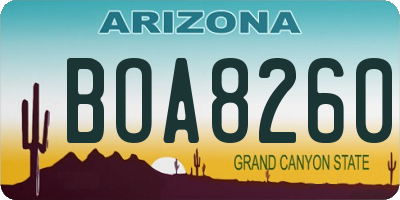 AZ license plate BOA8260