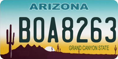 AZ license plate BOA8263