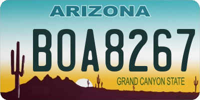 AZ license plate BOA8267