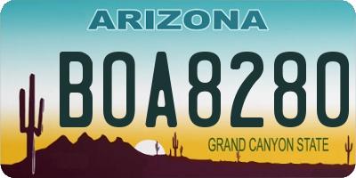 AZ license plate BOA8280