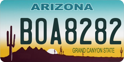 AZ license plate BOA8282