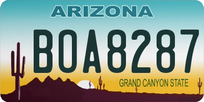 AZ license plate BOA8287