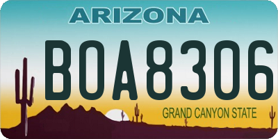 AZ license plate BOA8306