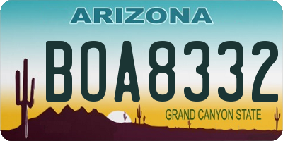 AZ license plate BOA8332