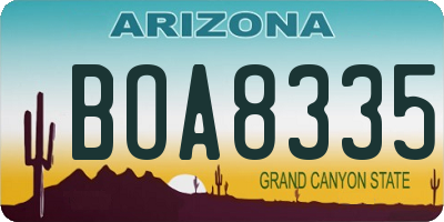 AZ license plate BOA8335