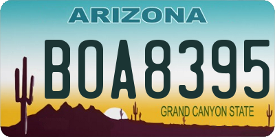 AZ license plate BOA8395