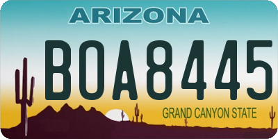 AZ license plate BOA8445