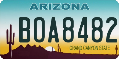 AZ license plate BOA8482