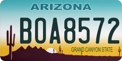 AZ license plate BOA8572