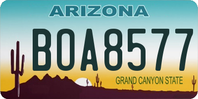 AZ license plate BOA8577