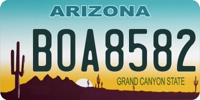 AZ license plate BOA8582