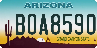 AZ license plate BOA8590
