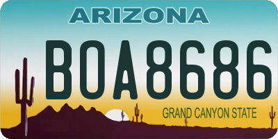 AZ license plate BOA8686