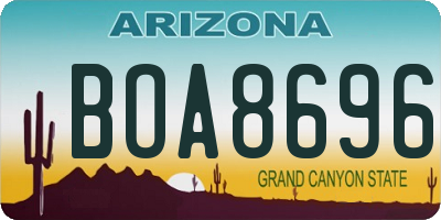AZ license plate BOA8696