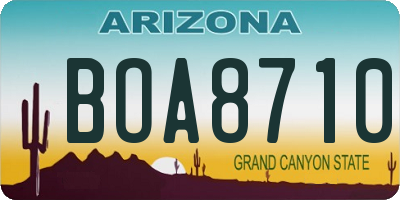 AZ license plate BOA8710