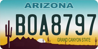 AZ license plate BOA8797