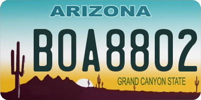 AZ license plate BOA8802