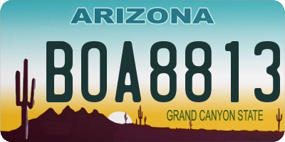 AZ license plate BOA8813