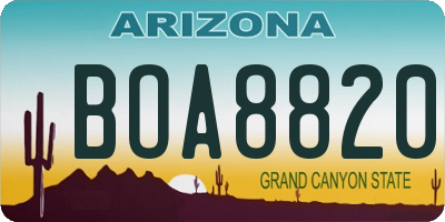 AZ license plate BOA8820