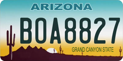 AZ license plate BOA8827