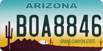 AZ license plate BOA8846