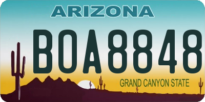 AZ license plate BOA8848