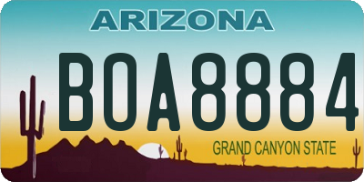 AZ license plate BOA8884