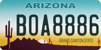 AZ license plate BOA8886