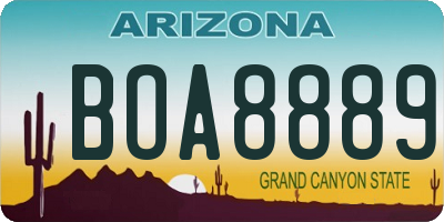AZ license plate BOA8889