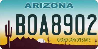AZ license plate BOA8902