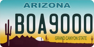 AZ license plate BOA9000