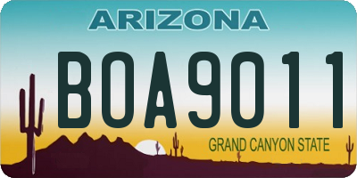 AZ license plate BOA9011