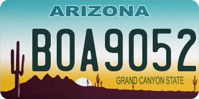 AZ license plate BOA9052