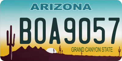 AZ license plate BOA9057