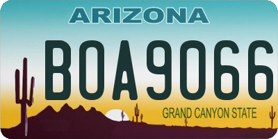 AZ license plate BOA9066