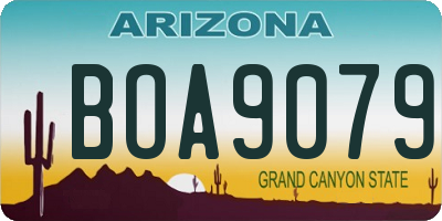 AZ license plate BOA9079