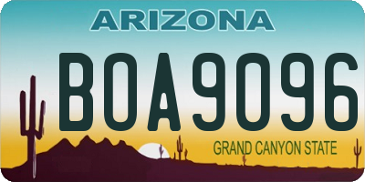 AZ license plate BOA9096